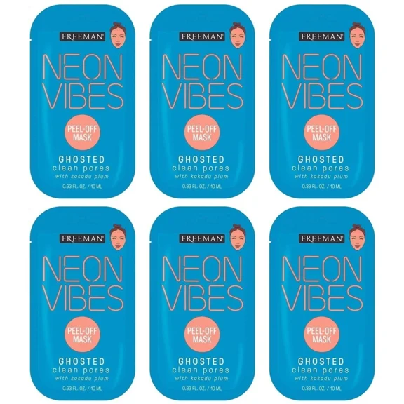 Freeman Peel Off Mask Clean Pores Neon Vibes Ghosted 6 Pack