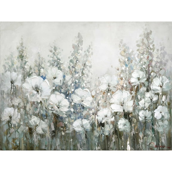 Abstract art"Graceful Bloom" oil painting prints Wall Art for living room, bedroom, Bar - Wrapped Canvas Prints