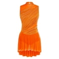 thumbnail image 2 of inlzdz Women Flowy Tulle Skirted Leotard Contemporary Lyrical Dance Dress Ballet Dancewear Orange XXL, 2 of 6