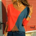 thumbnail image 2 of Camiseta informal de manga larga con cuello redondo y costuras en contraste para mujer Fridja  ghj987+1038, 2 of 5