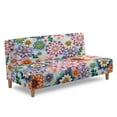 thumbnail image 2 of Xoenoiee Boho Mandala Flower Pattern Futon Slipcover Armless Sofa Cover Stretch Furniture Protector for Foldable Couch Bed With Elastic Bottom for Living Dining Room, 2 of 7
