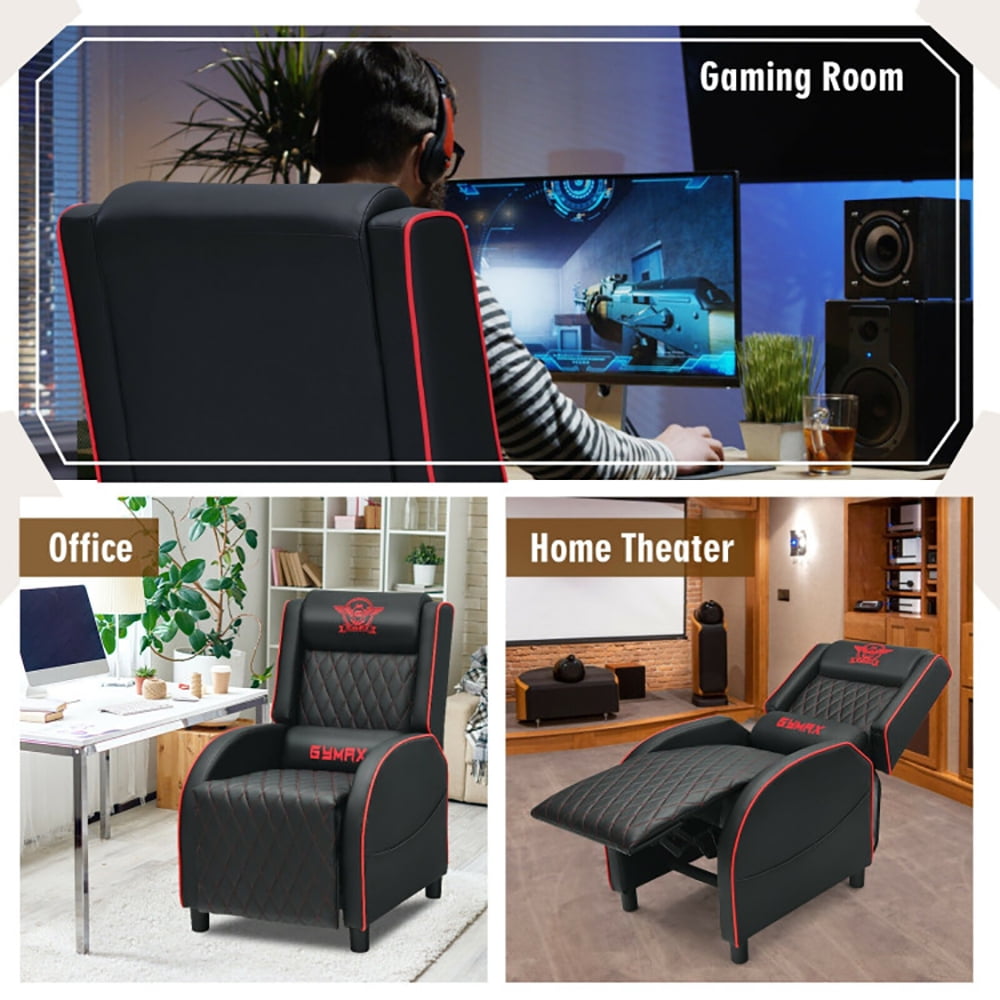 Finihen Massage Recliner Chair, Massage Gaming Recliner Chair with Headrest and Adjustable Backrest, for Home Theater, Red Finihen Massage Recliner Chair, Massage Gaming Recliner Chair with Headrest and Adjustable Backrest, for Home Theater, Red