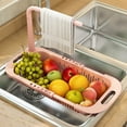 thumbnail image 1 of Oleegame 1PC Shower Soap Dish With Hook Adjustable To Fit Any Size Sink Large Capacity Storage Retractable Sink Storage Rack Towel Rack Pink, 1 of 8
