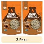 (2 pack) Bear Naked Granola Cereal, Breakfast Snacks, Whole Grain Granola, Mega Pack, Cacao and Cashew Butter Crunch, 15oz Bag (1 Bag)