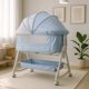 thumbnail image 5 of Cuna Plegable para Bebe con Mosquitero y Mecedora de Estructura de Acero Desmontable - Moises Colecho Cambiador de Altura Ajustable Multifuncional y Ruedas con Freno Azul, 5 of 5