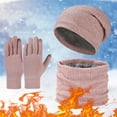 thumbnail image 4 of Ediodpoh Winter Warm Knit Hat Scarf Gloves Set for Men and Women Thick Windproof Lined Ear Protection Set RD2, 4 of 5