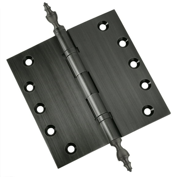 EMBASSY Door Hinge 5 x 5 Solid Brass Pewter with Urn Tips