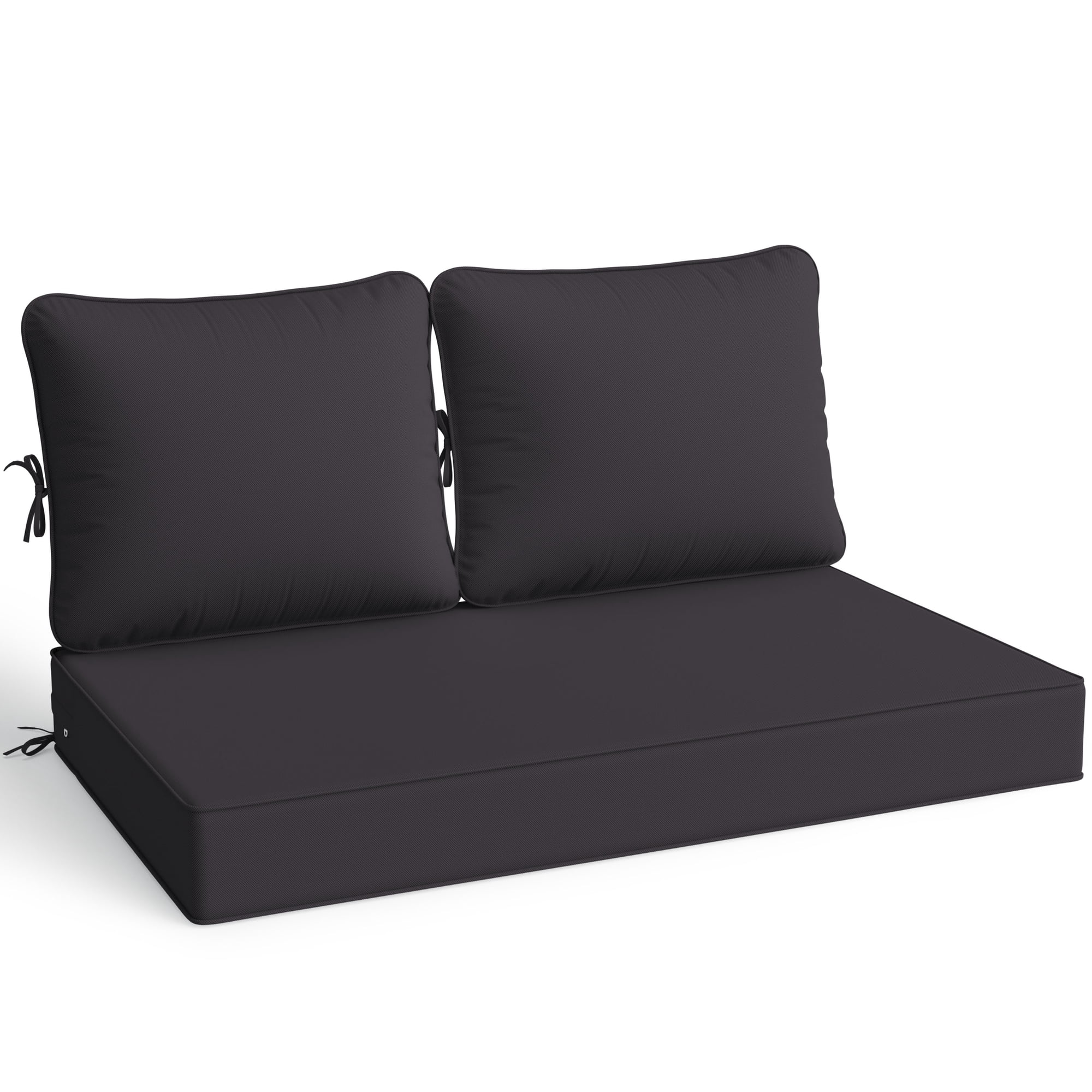 Pakunoda Outdoor Loveseat Cushion Set 46 x 26 Inch, Water Repellent, Fade Resistant, Patio Loveseat Replacement Cushions for Couch Bench and Swing, Grey