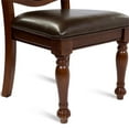 thumbnail image 4 of Bowery Hill Faux Leather Brown Cherry Side Chair Rectangular Turned Legs 41" Unassembled, 4 of 7