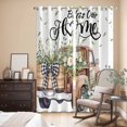 thumbnail image 3 of Kitchen Curtains 84 Inch Length 2 Panels, Truck Spring Floral Grommets Window Treatment Curtain, Pink Green Flowers Watercolor Thermal Curtains Drapes for Living Room/Bathroom, 3 of 9