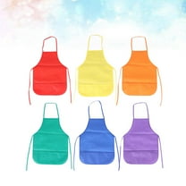 RENACLIPY 6Pcs Multi Color Waterproof Chef Aprons with Long Waist Ties Ideal for Painting and Kitchen Use