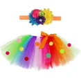 thumbnail image 2 of Falda tutú de caramelo de arcoíris para niñas, falda de tul mullida para niños, minifalda tutú colorida, disfraz de fiesta de cumpleaños para niñas pequeñas, 2 of 5