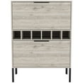 thumbnail image 5 of Modern Bar Cabinet, Gray Charisma, Six Built-in Wine Rack, Double Door Space Saver, 5 of 7