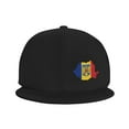 thumbnail image 2 of DouZhe Flat Brim Cap Snapback Hat, Romania Geography Map Flag Prints Adjustable Black Adult Baseball Cap, 2 of 7