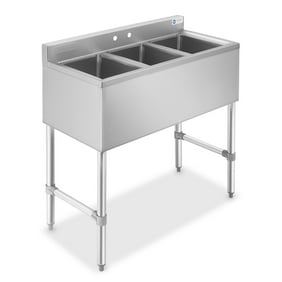 3 Compartment 45 Stainless Steel Commercial Kitchen Sink With