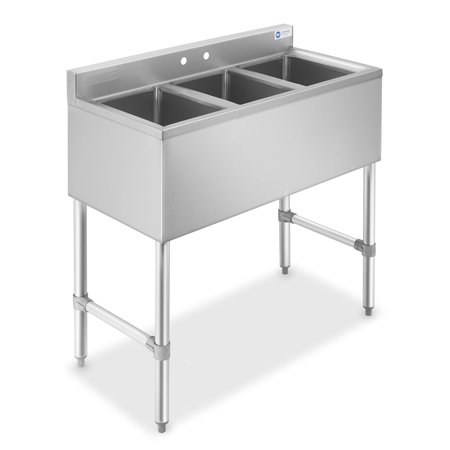 Gridmann 3 Compartment Nsf Stainless Steel Commercial Bar Sink