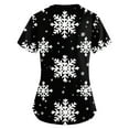 thumbnail image 3 of Garbnen Christmas Scrub Top Funny Xmas Printed V Neck Short Sleeve Fall Scrub Top for Women Nurse Uniform with Pocket S-5XL, 3 of 3