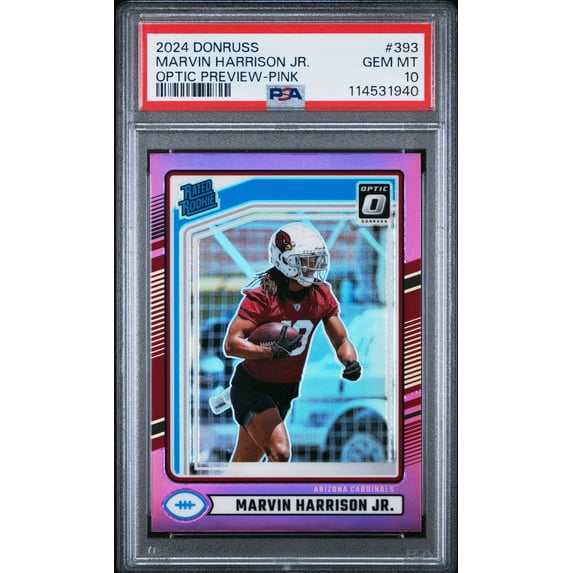 2024 Optic Rated Rookies Preview Pink Marvin Harrison Jr. #393 PSA 10
