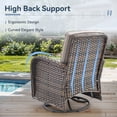 thumbnail image 5 of Giantfurnni 3PCS Patio Wicker Furniture Set Outdoor Rattan Swivel Rocking Chairs with Side Table Outdoor Glider Rocker Bistro Set with Cushions, 5 of 10