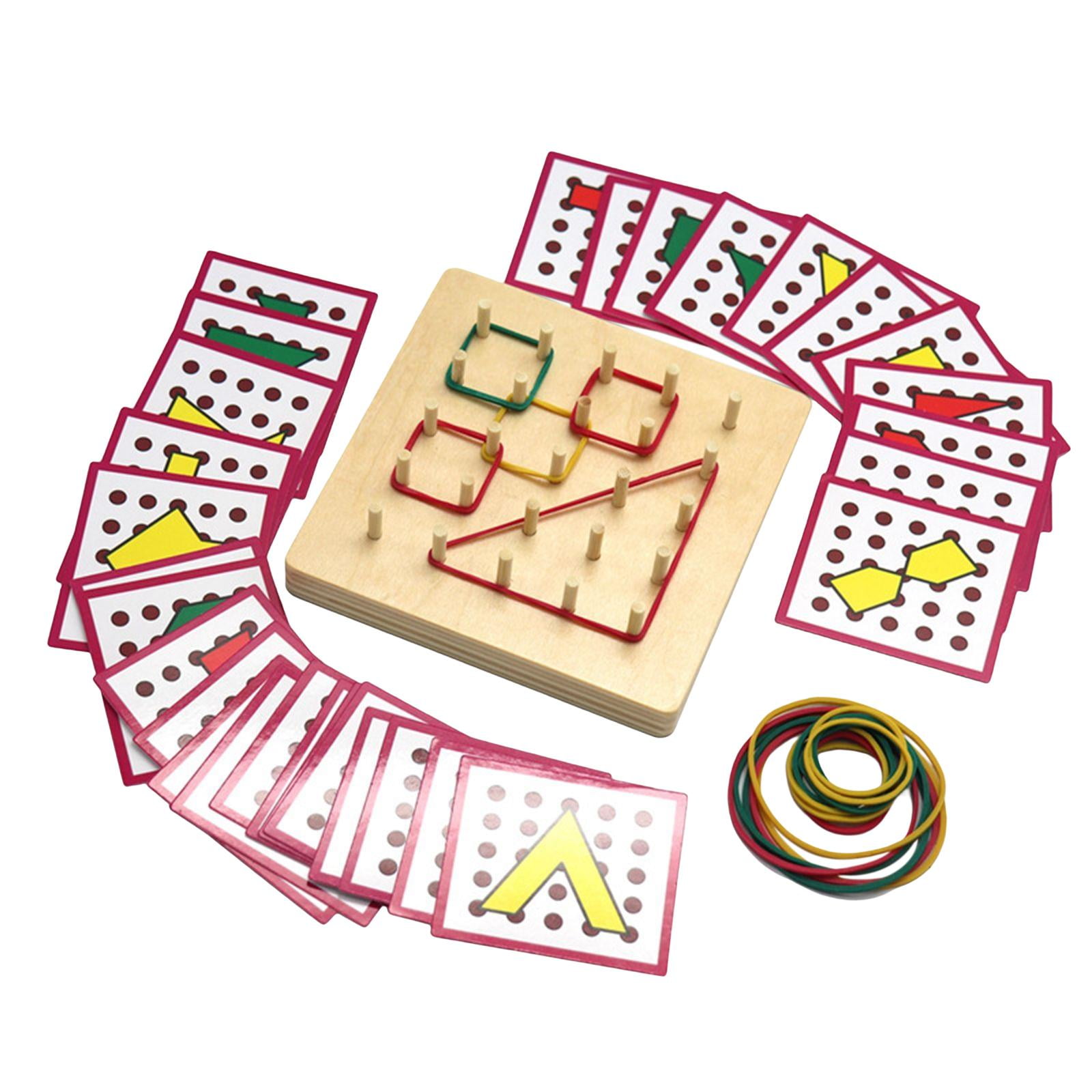 Wood Geometric Pegboard Mathematical Manipulative Material for Kids