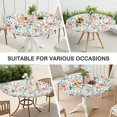 thumbnail image 7 of Pioneer Flower Floral Print Pattern Round Fitted Tablecloth with Elastic Edge,Dining Table Cover Waterproof,Outdoor Round Tablecloth for Camping,Dining,Indoor and Outdoor, 7 of 7