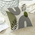 thumbnail image 4 of Boho Summer Pillow Covers 18x18 Inch 2 Pcs, Sage Green and Tropical Leaf Outdoor Decorative Throw Pillows, Mid Century Abstract Art Farmhouse Decor Pillowcase Linen Cushion Cover for Couch Sofa, 4 of 6