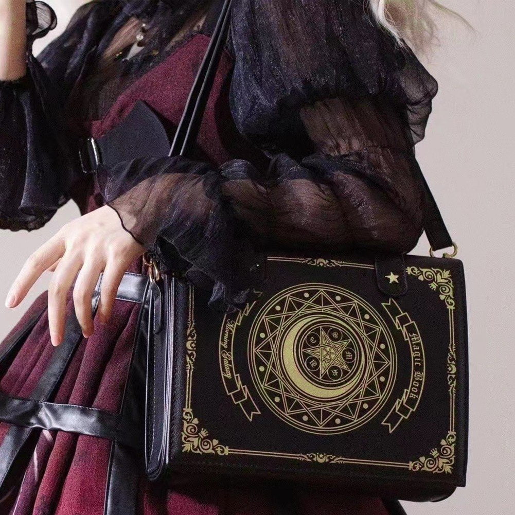 Jiibva Harajuku Vintage Aesthetic Purses Luxury Designer Handbags Messenger Tote Bags Women Y2K Korean Gothic Black Shoulder Bag