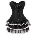 thumbnail image 2 of Vestidos de corsé sexys para mujer, disfraz de talla grande, corsé burlesco por encima del busto y minifalda, conjunto de corsé con tutú, 2 of 5