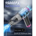 thumbnail image 2 of Aspirador de Mano 4 en 1 para Coche, 15000 Pa, Mini Soplador de Aire Portátil Inalámbrico, Aspiradora Recargable de Pantalla LED, Fuerte Succión para Limpieza de Coche, Hogar, Oficina (Negro+Rosa), 2 of 5