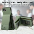 thumbnail image 2 of For iPhone 16e Wallet Phone Case,Twill Pattern Design,With Card Slots,Flip Premium PU Leather Magnetic Closure Kickstand Heavy Duty Protective Shockproof Rugged Phone Case,Green, 2 of 9
