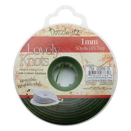 - Lovely Knots - Asian Knotting Cord 1mm Thick - Olive Green (50 Yards On Bobbin)
