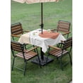 thumbnail image 5 of Square Outdoor Tablecloth with Umbrella Hole Boho Floral Outside Table Cloth Waterproof Patio Table Cover Nordic Contemporary Minimalist Clean-lined Zipper Tablecloths for Picnic Camping 60x60 Inch, 5 of 8