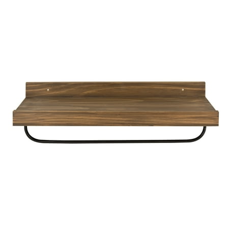 Kate And Laurel Torben Multi Use Floating Wooden Wall Shelf With Hanging Metal Bar 24 X 8 Inches Rustic Caramel Brown Kate And Laurel Torben Multi Use Floating Wooden Wall Shelf With Hanging Metal Bar 24 X 8 Inches Rustic Caramel Brown