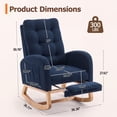 thumbnail image 5 of UHOMEPRO Upgraded Rocking Chair for Nursery, Modern Teddy Glider Rocker Chair with Footrest, High Backrest, Solid Wood Frame, Blue, 5 of 8