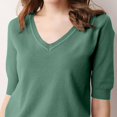 thumbnail image 4 of Leesechin Womens T Shirts V-Neck Half Sleeve Loose Fit Shirts Casual Solid Basic Tops, 4 of 7