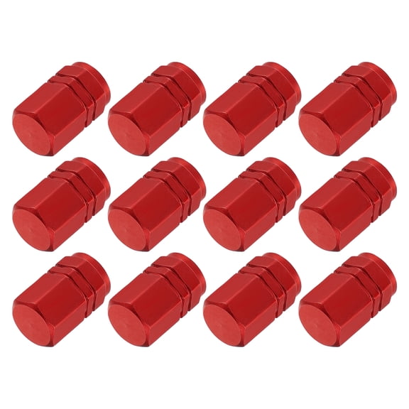 Unique Bargains 12pcs Universal Tire Valve Stem Caps for Car SUV Bike Trucks Motorcycles 16mm Aluminum Alloy Red