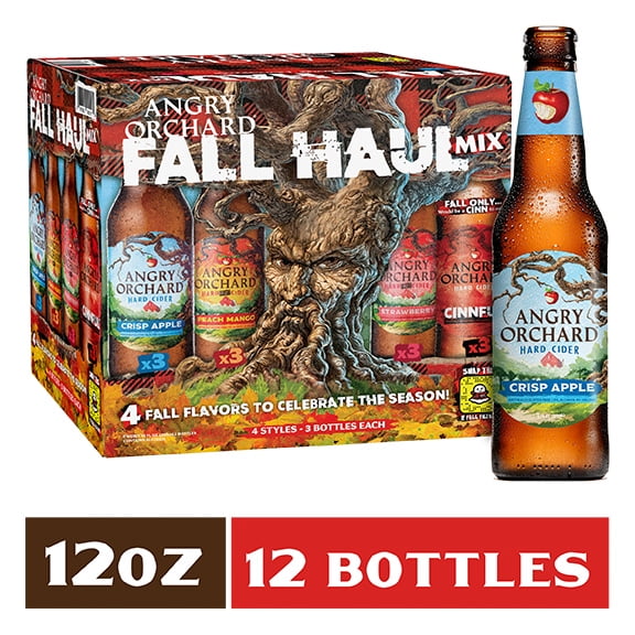 Angry Orchard Hard Cider Fall Haul Variety Pack, Spiked 12 Pack, 12 fl