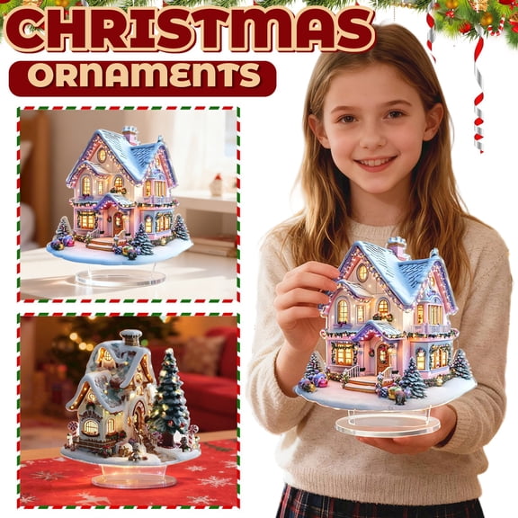 2D Christmas Decorative Items Set, Winter Holiday Home Decorations, Seasonal Gift for Christmas, Festive Tabletop Decor for Living Room, Office, and Party,A