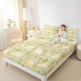 thumbnail image 3 of Manfei Kawaii Cat King Sheets, Boho Spring Flower Plant Bedding, Light Green, 4-Piece, 1 Flat Sheet, 1 Fitted Sheet and 2 Pillowcases, 3 of 6