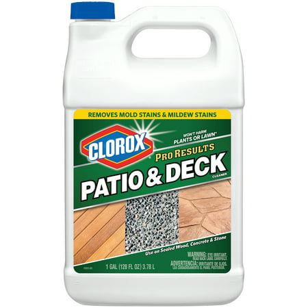 Clorox Pro Results Patio & Deck Cleaner, 128 Ounce (Best Brush For Staining Wood Deck)