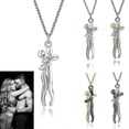 thumbnail image 1 of Couple hugging pendant necklace love style necklace charm jewelry valentine's day gift for wife girls-Medium-Black gold-Model code 29679 Medium Black gold, 1 of 4