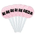 thumbnail image 1 of Reda Cupcake Picks Toppers - Set of 6 - Pink Speckles, 1 of 1