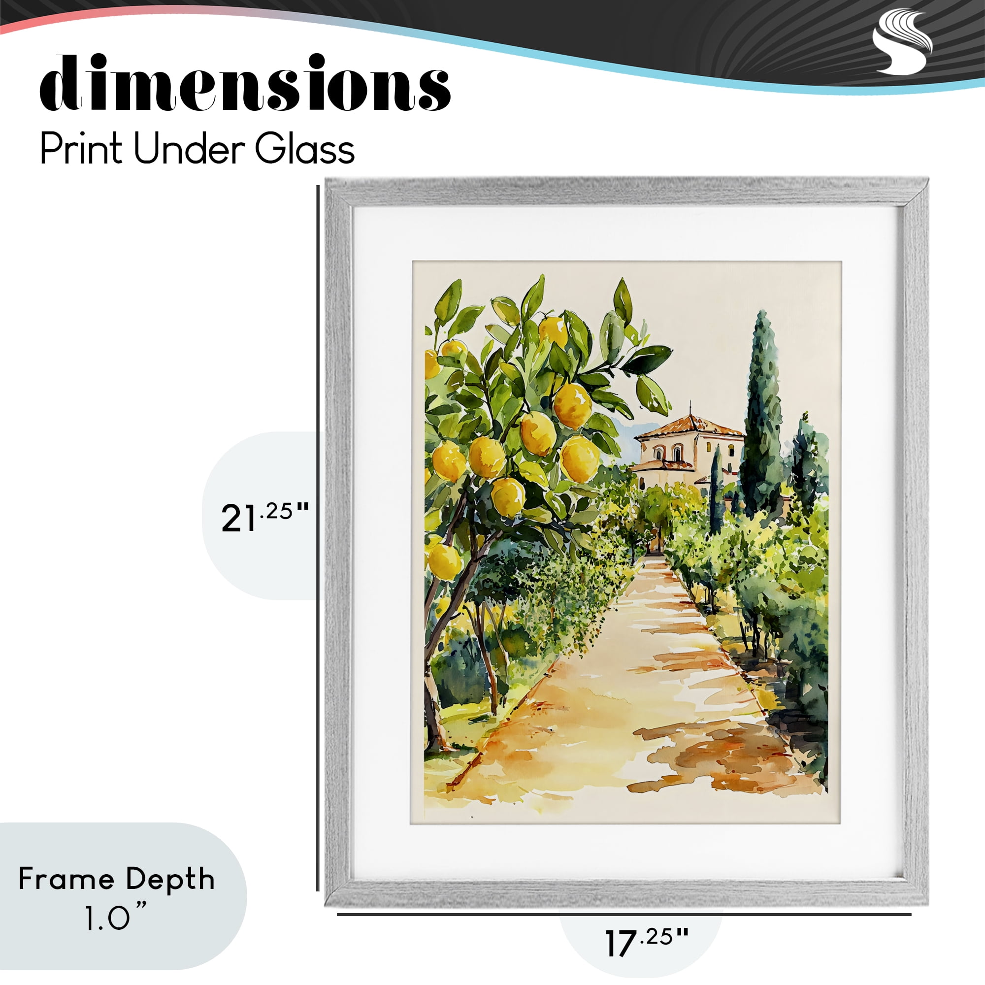 Stupell Industries Lemon Grove Pathway Gray Framed Print Under Glass, design by LSR Design Studio