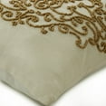 thumbnail image 3 of The HomeCentric Ivory Gold Pillow Cover, Pack of 2, 18x18 inch (45x45 cm) Silk Pillow Cover Couch, Square Gold Beaded Baroque Damask Pillow Cover, Ivory Pillow Cover Modern - Gold Wedding, 3 of 3