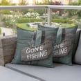 thumbnail image 4 of 2 Pack Outdoor Waterproof Throw Pillow Covers,Vintage Farmhouse Green Board Decorative Square Patio Pillowcases for Chair Couch Sofa 16x16in, 4 of 9