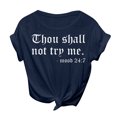thumbnail image 1 of B91xZ T-Shirts d'Été à Manches Courtes pour Femmes Tunique Fluide Grande Taille Col Rond Blouse Tee, Marine TTG, 1 of 4