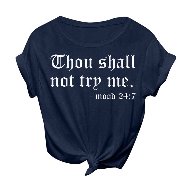 B91xZ T-Shirts d'Été à Manches Courtes pour Femmes Tunique Fluide Grande Taille Col Rond Blouse Tee, Marine TTG