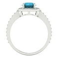 thumbnail image 4 of 1.335 ct Round Cut Simulated Turquoise Solitaire with Simulated Diamond Accents 18K White Gold Womens Engagement Ring, 4 of 5