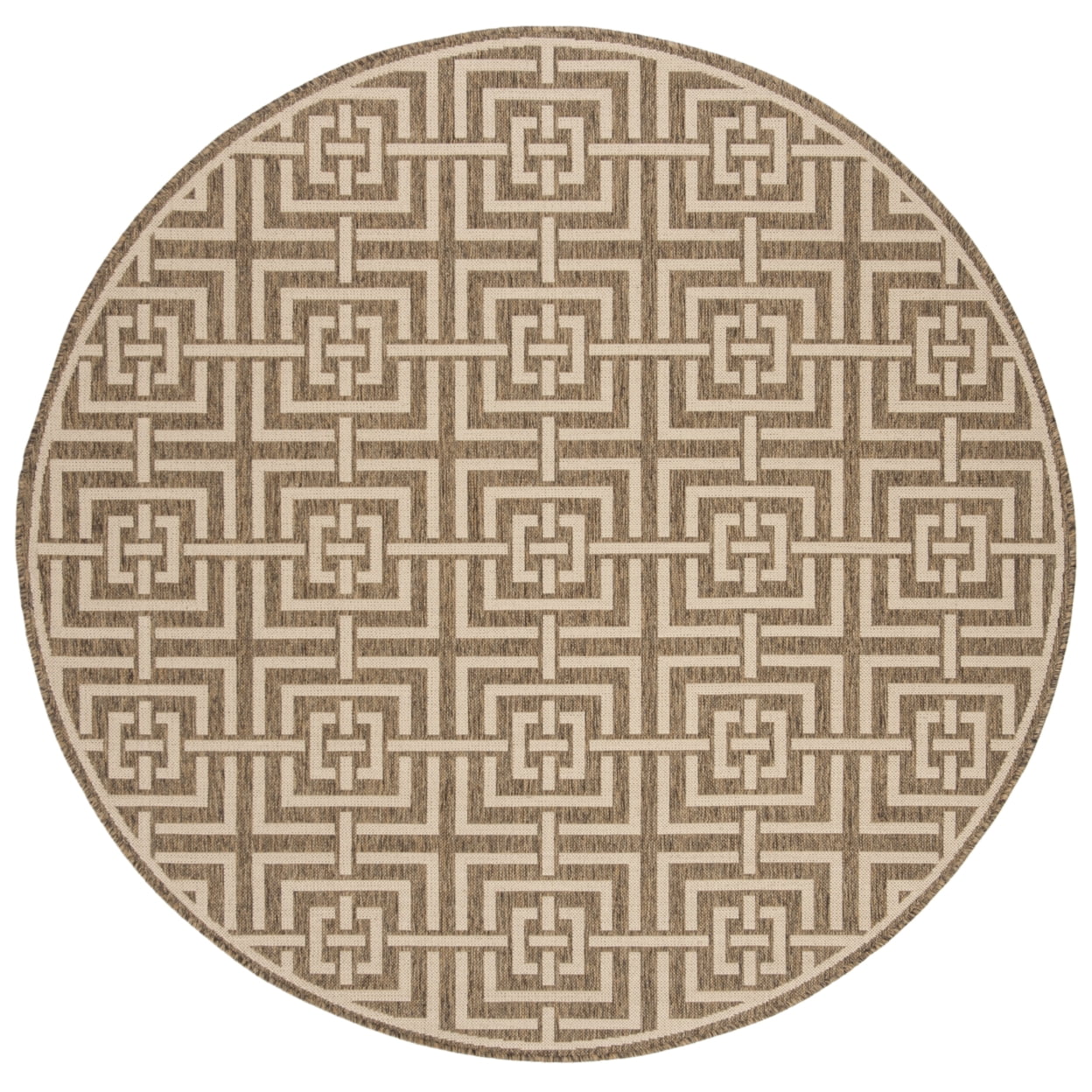 SAFAVIEH Beach House Bethanie Geometric Indoor/Outdoor Area Rug, Beige/Cream, 5'3" x 7'6"