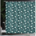 thumbnail image 3 of Ambesonne Grunge Shower Curtain, Brush Blemishes Triangles, 69"Wx84"L, Dark Teal, 3 of 4